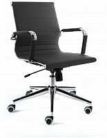 кресло компьютерное техно lb хром / черная экокожа в Нижневартовске