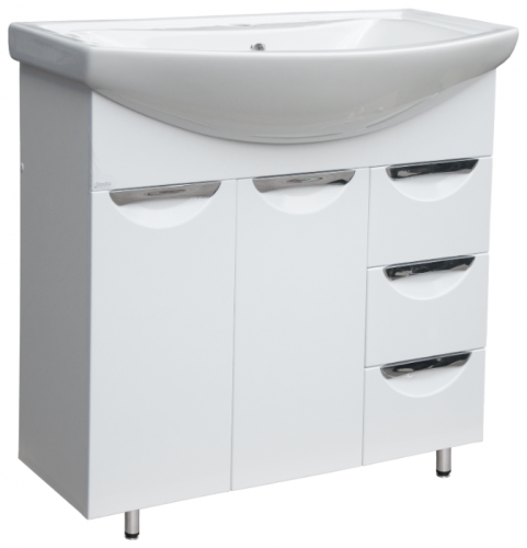 тумба афина 80 doratiz 9912.500, напольная, белая, под умывальник балтика 80 в Нижневартовске