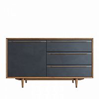 комод brun blacki с ящиками и дверкой черный в Нижневартовске