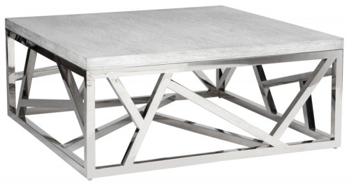 стол журнальный geometric белый, хром в Нижневартовске