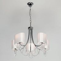 подвесная люстра eurosvet cornella 10084/5 хром/прозрачный хрусталь strotskis в Нижневартовске