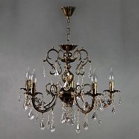 подвесная люстра ambiente alicante 8888/5 pb leaf crystal в Нижневартовске