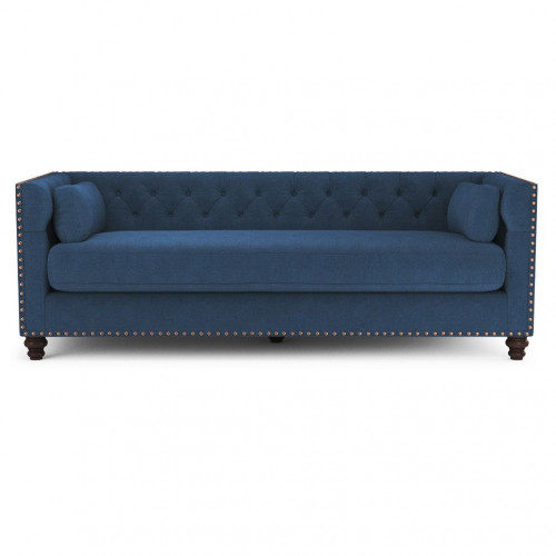 диван chesterfield florence трехместный прямой синий в Нижневартовске