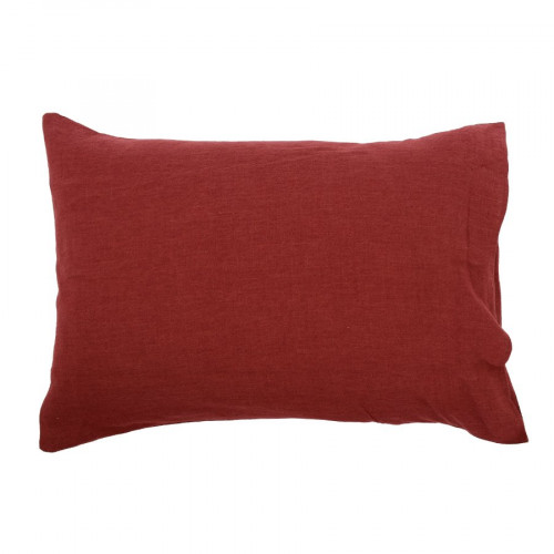 наволочка изо льна бордового цвета essential 50х70 в Нижневартовске