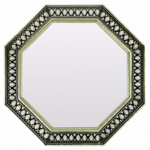 зеркало восьмиугольное черное с белым принтом legacy of ornaments в Нижневартовске
