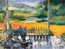 картина маслом цветы в саду в Нижневартовске