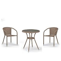 комплект мебели из искуственного ротанга awi светло-коричневый на 2 персоны в Нижневартовске