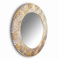 зеркало серебряное круглое с золотыми вставками диаметр 90 см fashion adeptness в Нижневартовске