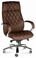 кресло для руководителя norden chairs бонд, обивка: искусственная кожа, цвет: экокожа темно-коричневая в Нижневартовске
