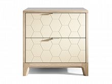 прикроватная тумба case с рисунком соты бежевая в Нижневартовске