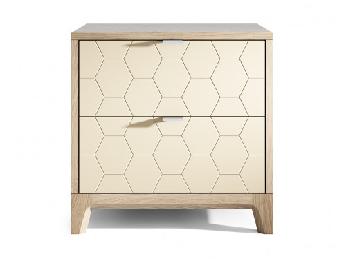 прикроватная тумба case с рисунком соты бежевая в Нижневартовске