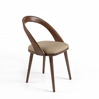 стул деревянный мягкий коричневый nogal от angel cerda в Нижневартовске