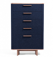 комод ramona 5 ящиков синий, коричневый в Нижневартовске