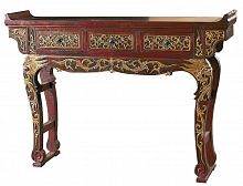 консоль золотой век с тремя ящиками 145х30х100 коричневая в Нижневартовске