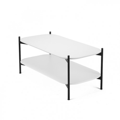 стол кофейный lindholm длина 107 белый, черный в Нижневартовске