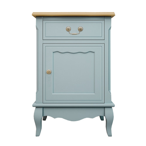 голубая прикроватная тумба leontina (ящик с дверцой) голубой в Нижневартовске