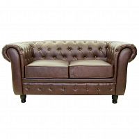 диван chesterfield двухместный прямой коричневый в Нижневартовске