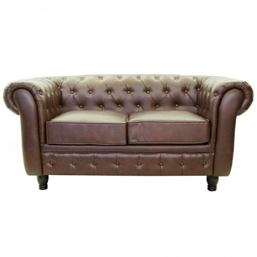 диван chesterfield двухместный прямой коричневый в Нижневартовске
