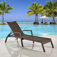 шезлонг-лежак из искуственного ротанга коричневый в Нижневартовске