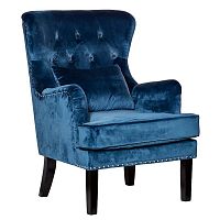 кресло с подушкой велюр синий 77х92х105 в Нижневартовске