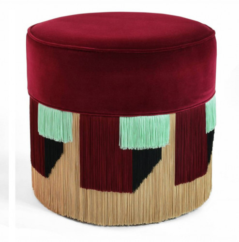пуф luisa большой бордовый с цветными вставками в Нижневартовске