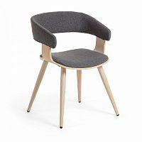 стул-кресло с мягким сидением темно-серый с бежевыми ножками heiman от la forma в Нижневартовске