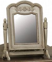 зеркало настольное на ножках классическое прямоугольное бежевое с декором поместье в Нижневартовске