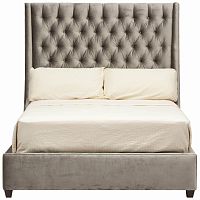 кровать двуспальная 160х200 серая из велюра ada в Нижневартовске