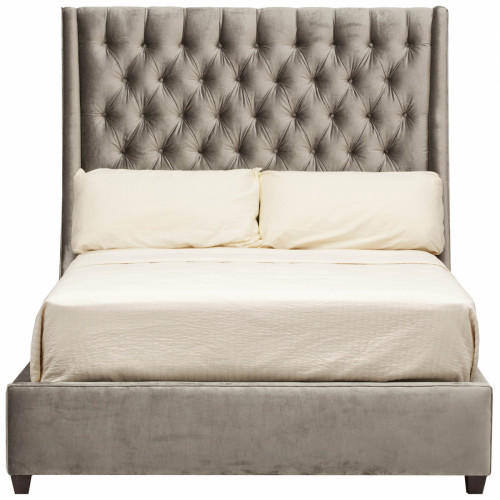 кровать двуспальная 160х200 серая из велюра ada в Нижневартовске