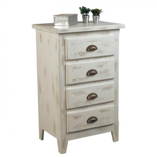 комод 4 solea белый с эффектом искусственного старения в Нижневартовске