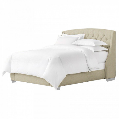 кровать двуспальная 180х200 см светло-бежевая hugo в Нижневартовске