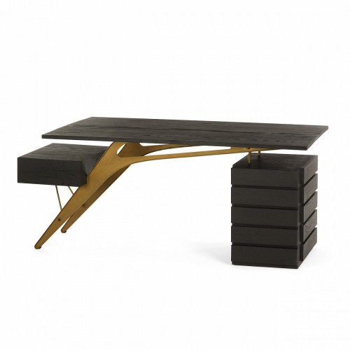 дизайнерский письменный стол деревянный черный bullard black в Нижневартовске