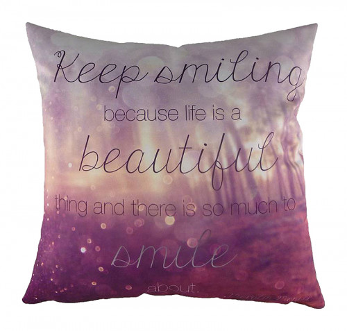 подушка с принтом keep smiling в Нижневартовске