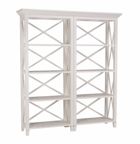 шкаф книжный двойной бретань с состариванием белый в Нижневартовске