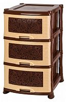 комод 3-х секционный без декора 40х46х73 см violet ажур бежево-коричневый в Нижневартовске