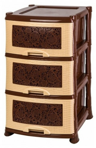 комод 3-х секционный без декора 40х46х73 см violet ажур бежево-коричневый в Нижневартовске