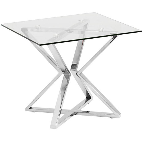 стол журнальный zero 50х50х43 серебро, прозрачный в Нижневартовске