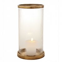 подсвечник стеклянный с латунным ободком и рельефом harrington l от eichholtz, 42 см в Нижневартовске