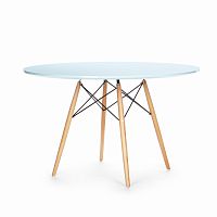 стол обеденный eiffel диаметр 120 белый, натуральное дерево в Нижневартовске