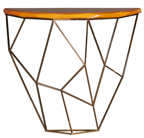 консоль geometric 100x38x90 металл, коричневая столешница в Нижневартовске