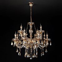 подвесная люстра eurosvet 3543/8+4 золото/тонированный хрусталь strotskis в Нижневартовске