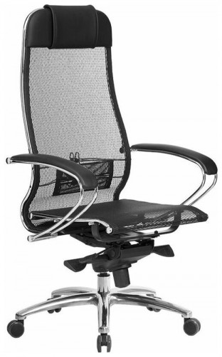 кресло для руководителя метта samurai s-1.04, обивка: текстиль, цвет: черная сетка в Нижневартовске