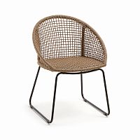 сандрин кресло металлический каркас серый канат бежевый от la forma (ex julia grup) в Нижневартовске