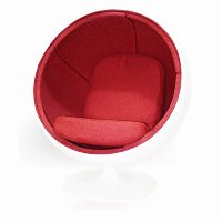 кресло ball chair бело-красное в Нижневартовске