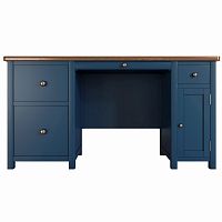 большой рабочий стол jules verne с узкой тумбой синий в Нижневартовске