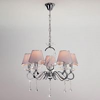 подвесная люстра eurosvet kelly 10085/5 хром/прозрачный хрусталь strotskis в Нижневартовске