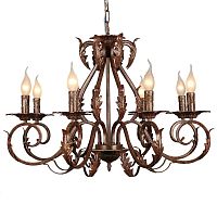 подвесная люстра omnilux oml-78203-08 коричневая в Нижневартовске