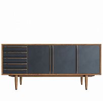 комод bruni black три дверки черный в Нижневартовске