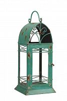 подсвечник-фонарь металлический зеленый с ручкой и дверцей, 48 см в Нижневартовске
