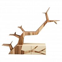 тумба лория с большой веткой орех сатин и бежевая от odingeniy отделка силуэта на фасаде и большой в Нижневартовске